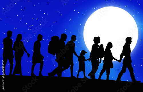 Refugees and Illegal immigration by night
