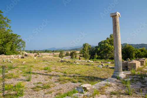 ancient Nikopolis in preveza greece paleochristian church in the castle of Nikolopils culumns mosaics