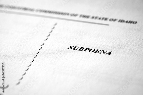 Subpoena for Court Legal Documents photo