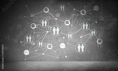Obraz na płótnie Wireless technologies as means of business communication. w salonie