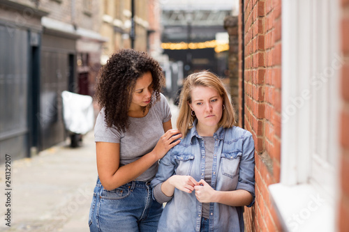 lesbian couple having an argument photo