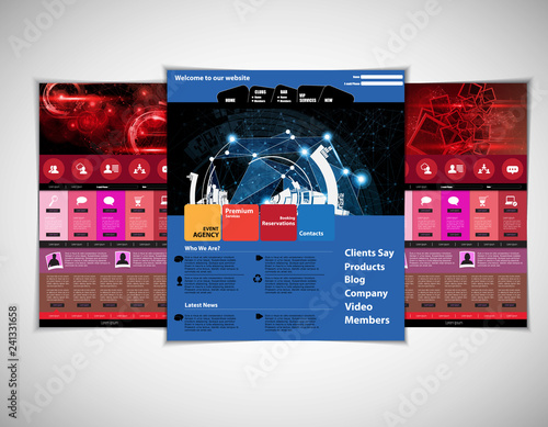 Website design template, vector