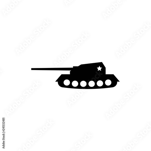 Black icon on white background military tank vector image
