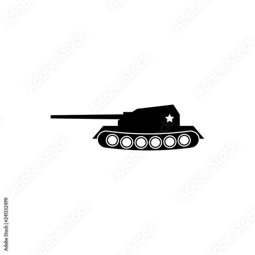 Military tank black icon