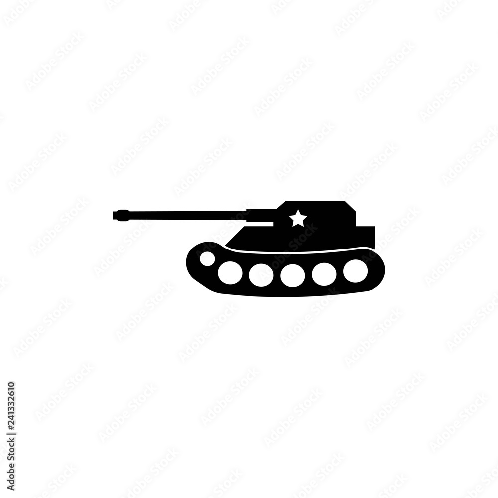 Military tank sign or fire warfare artillery vector icon Military tank sign or fire warfare artillery vector icon