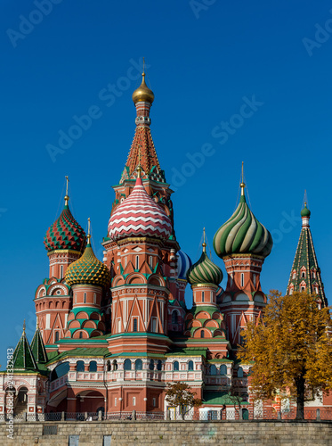View of  Cathedral of Vasily the Blessed (Saint Basil's Cathedral)    in Moscow, Russia.