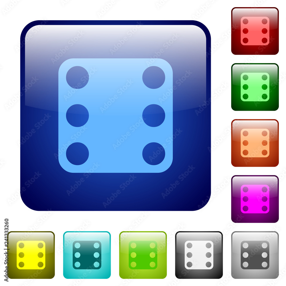 Domino six color square buttons Domino six color square buttons