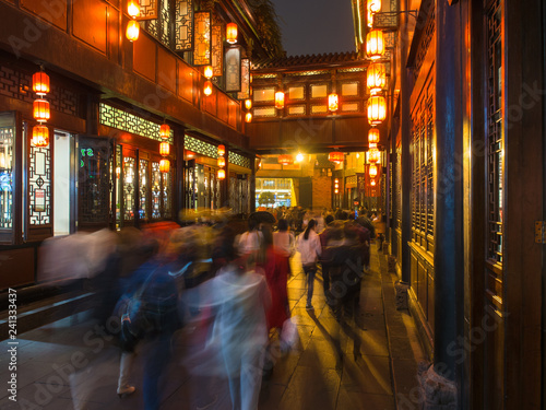 Chengdu, Sichuan, China: Jinli ancient street, night scene