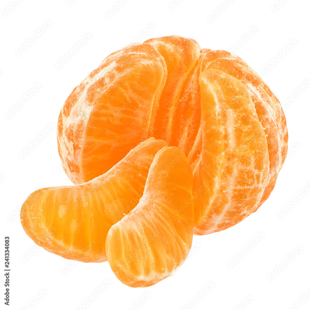 Peeled mandarin or clementine isolated Peeled mandarin or clementine isolated