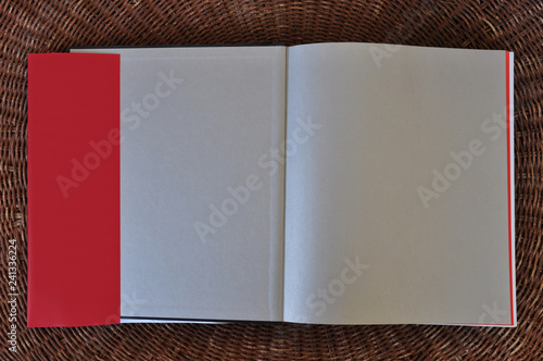 Fototapete blank book pages paper background and dust jacket flaps