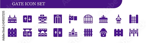 Vector icons pack of 18 filled gate icons