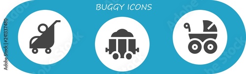 Vector icons pack of 3 filled buggy icons photo