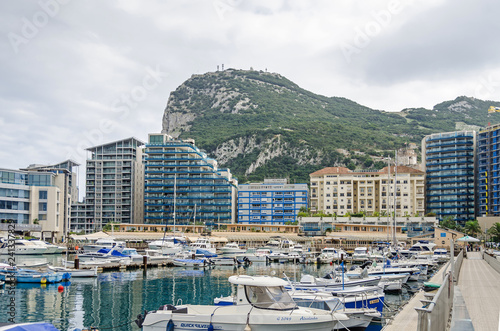 Strait and Rock of Gibraltar and the Ocean Village