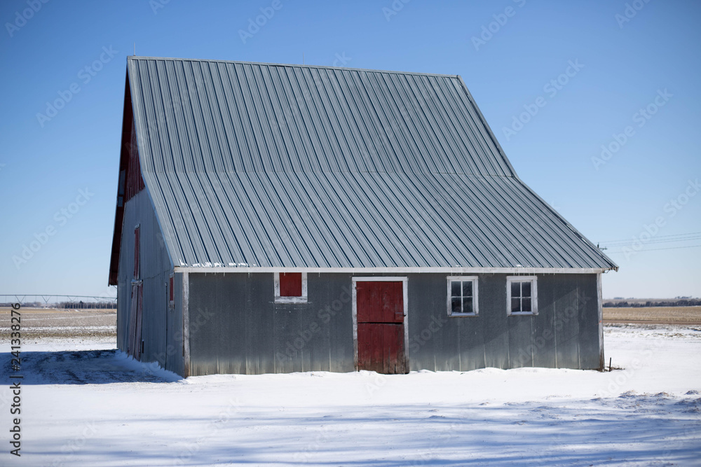 old barn in winter old barn in winter