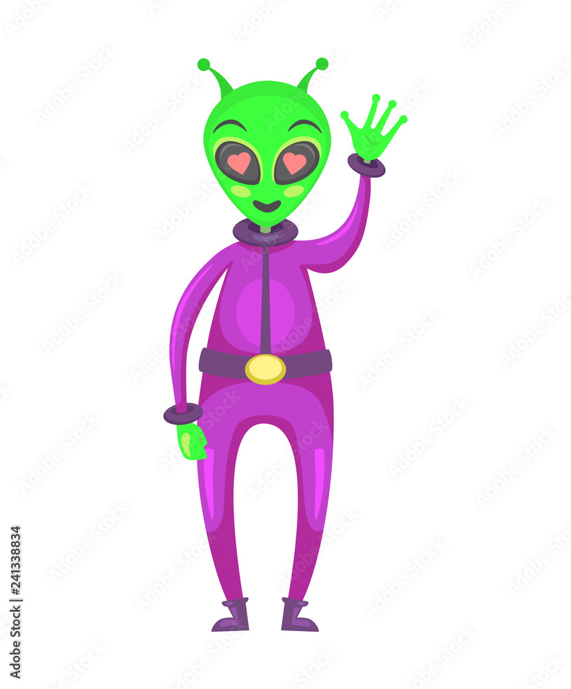 Obraz premium alien raising hand