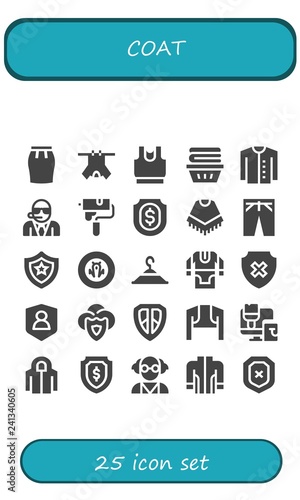 Vector icons pack of 25 filled coat icons