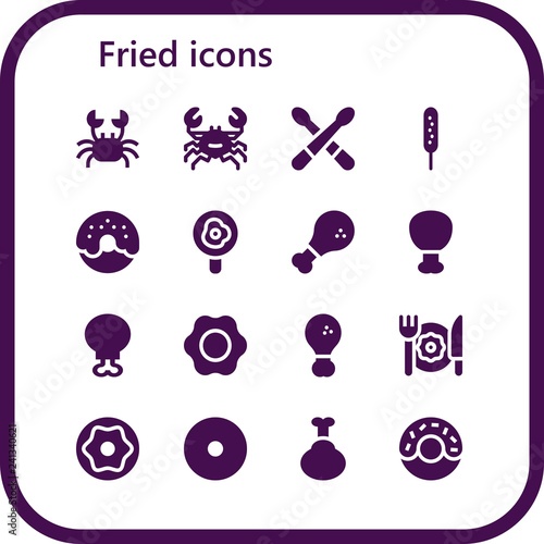 Vector icons pack of 16 filled fried icons photo