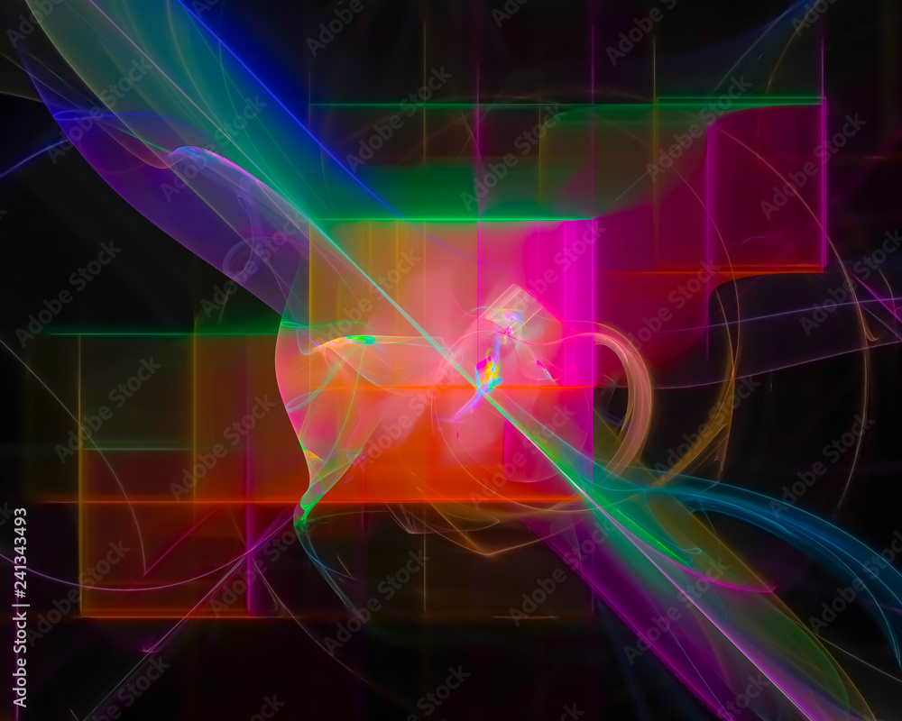 digital abstract design fractal, party digital abstract design fractal, party