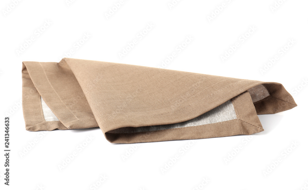 Fabric napkin for table setting on white background Fabric napkin for table setting on white background