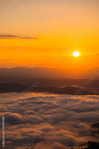  sunset overlooking mountains with Mist © meen_na