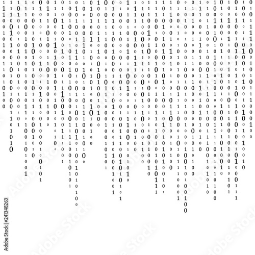 Abstract Matrix Background. Binary Computer Code. Coding. Hacker concept. Vector Background Illustration.