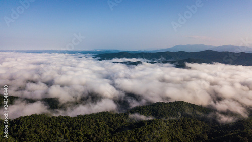 High angle view of landscape Mountain in Nan province Thailand