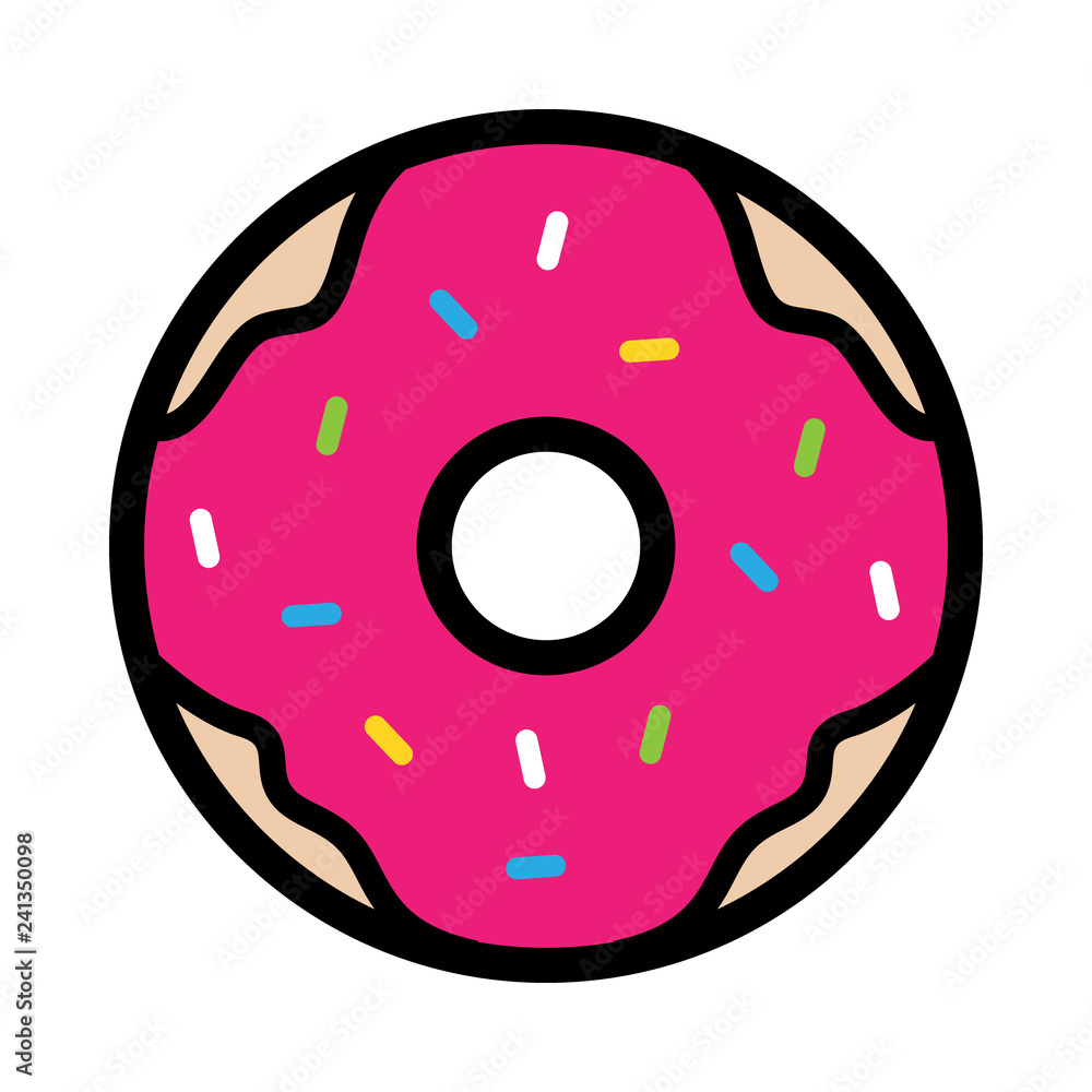 Obraz premium Cartoon Donut Icon
