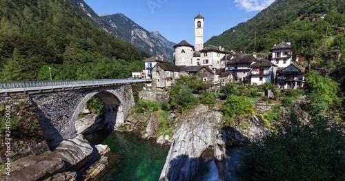 Lavertezzo at Verzasca, Verzascatal, Valle Verzasca, Canton Ticino, Switzerland, Europe photo