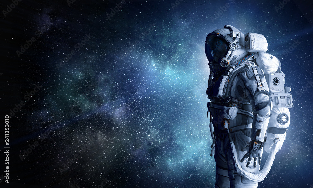 Fototapeta premium First trip to space. Mixed media