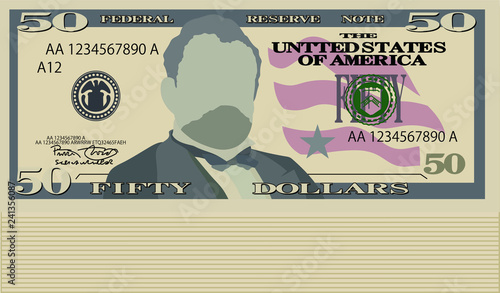 Bunch of 50 US dollar banknote