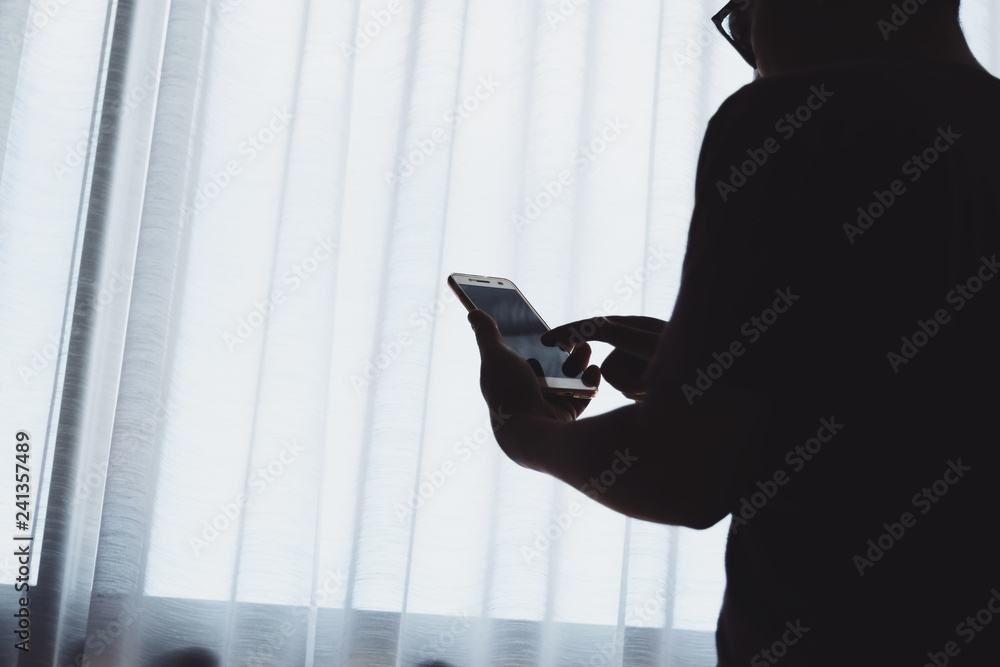 a man using smartphone