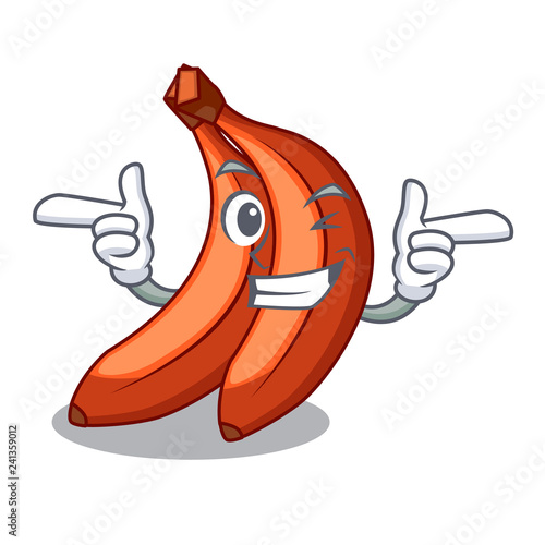 Wink abunch in red bananas fruit character photo