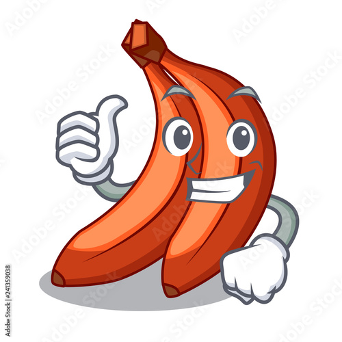 Thumbs up abunch in red bananas fruit character photo