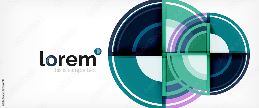 Modern geometric circles abstract background, colorful round shapes with shadow effects Modern geometric circles abstract background, colorful round shapes with shadow effects