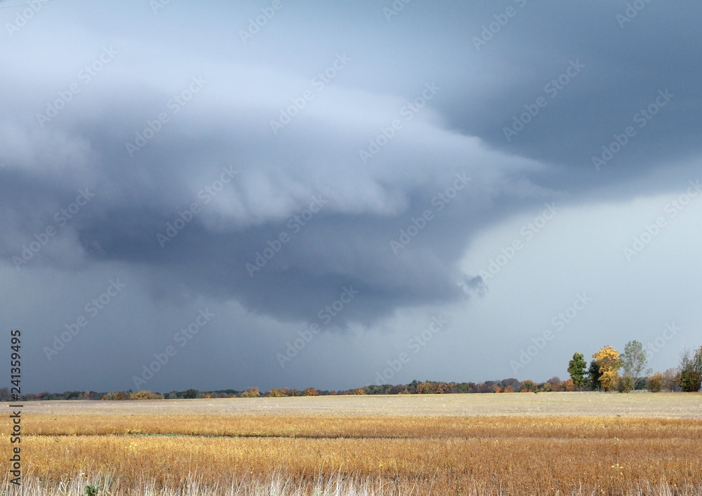 Fototapeta premium Wall Cloud Over Farm Field