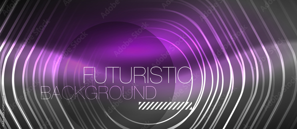Black and glowing color lines neon design, magin techno template background Black and glowing color lines neon design, magin techno template background
