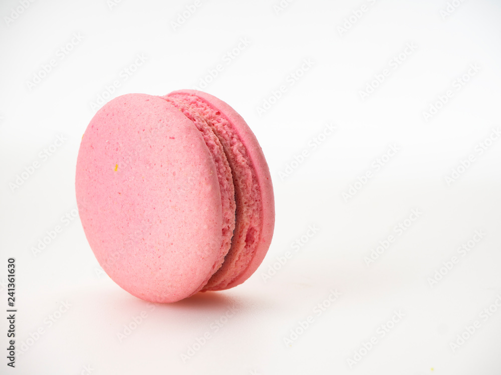 Pink macaroon on white background Pink macaroon on white background
