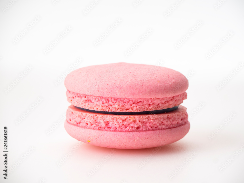 Pink macaroon on white background Pink macaroon on white background