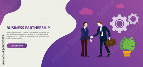 business partnership business deal in the website design page banner template