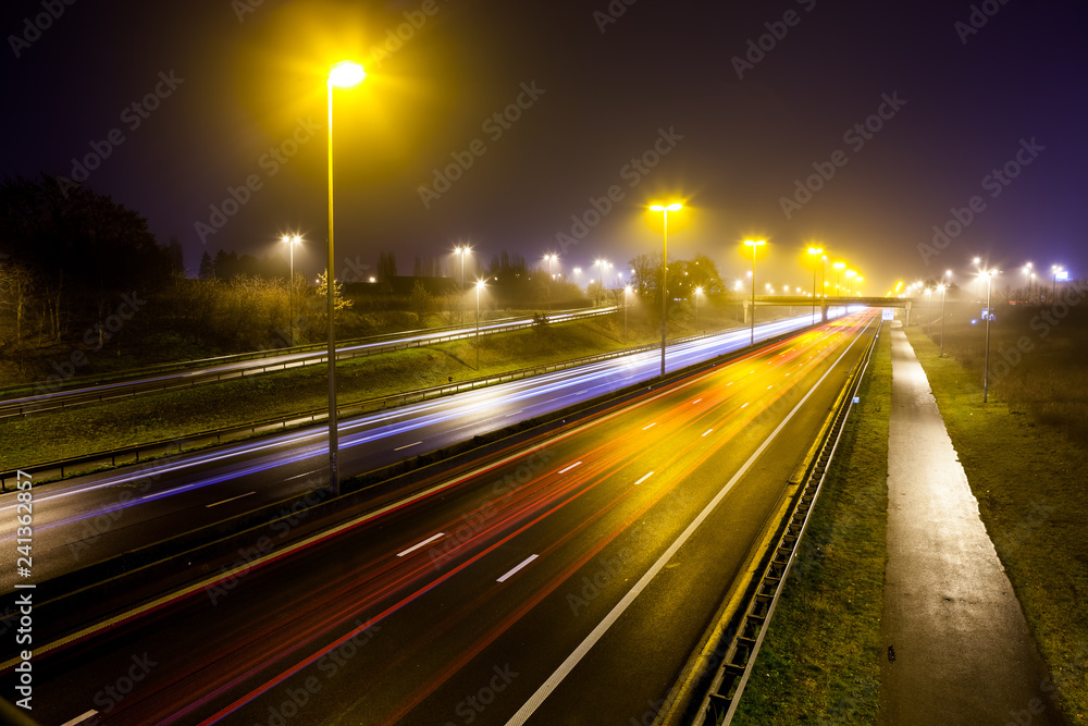 light stripes of motorway