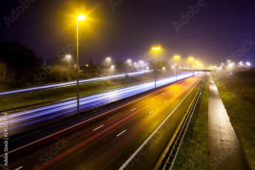 light stripes of motorway