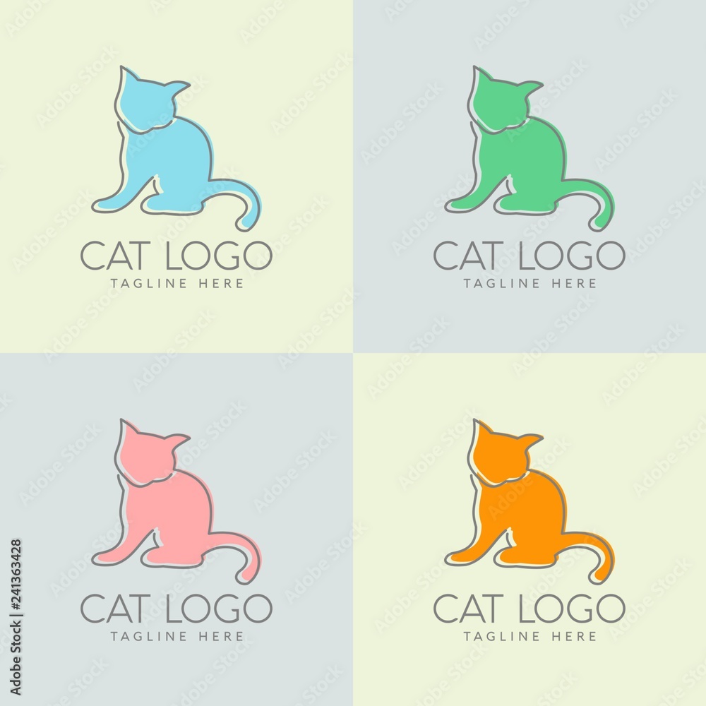 simple cat logo design