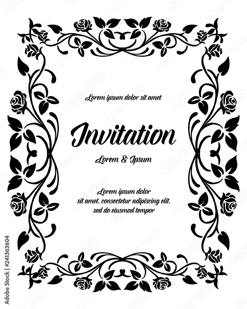 Wreath of flowers hand draw for invitation card vector art Wreath of flowers hand draw for invitation card vector art