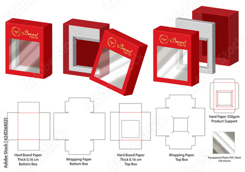 Box packaging die cut template design. 3d mock-up