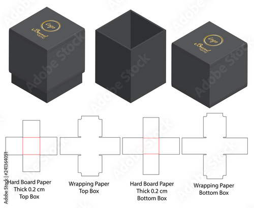 Box packaging die cut template design. 3d mock-up