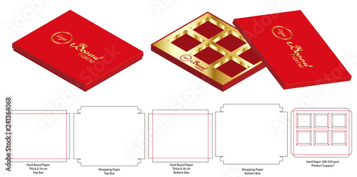 Box packaging die cut template design. 3d mock-up