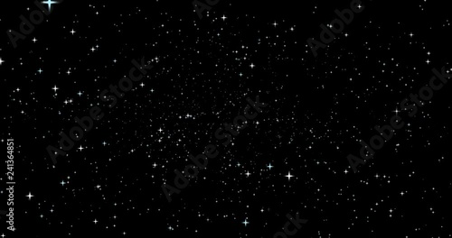 a view into the galaxy with moving stars