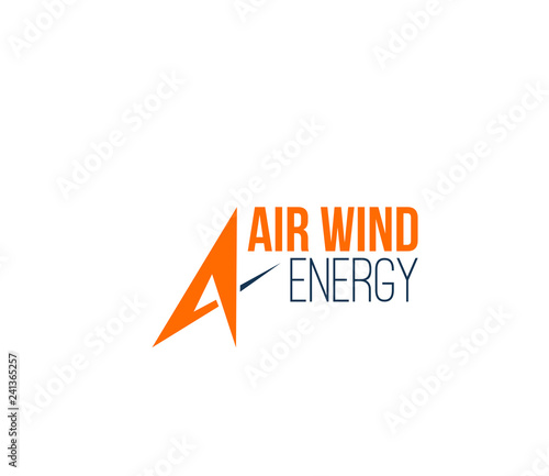 Air wind energy letter A vector icon