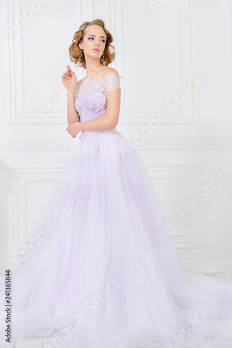 elegant lady in  in wedding dress