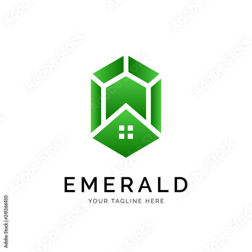 Emerald Logo concept. Creative Minimal design template. Symbol for Corporate Business Identity. Creative Vector element
